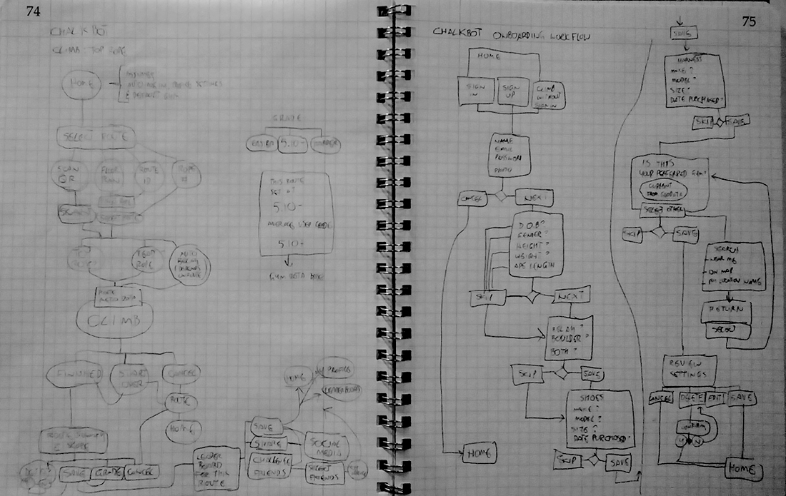 flowcharts were mapped out on graph paper