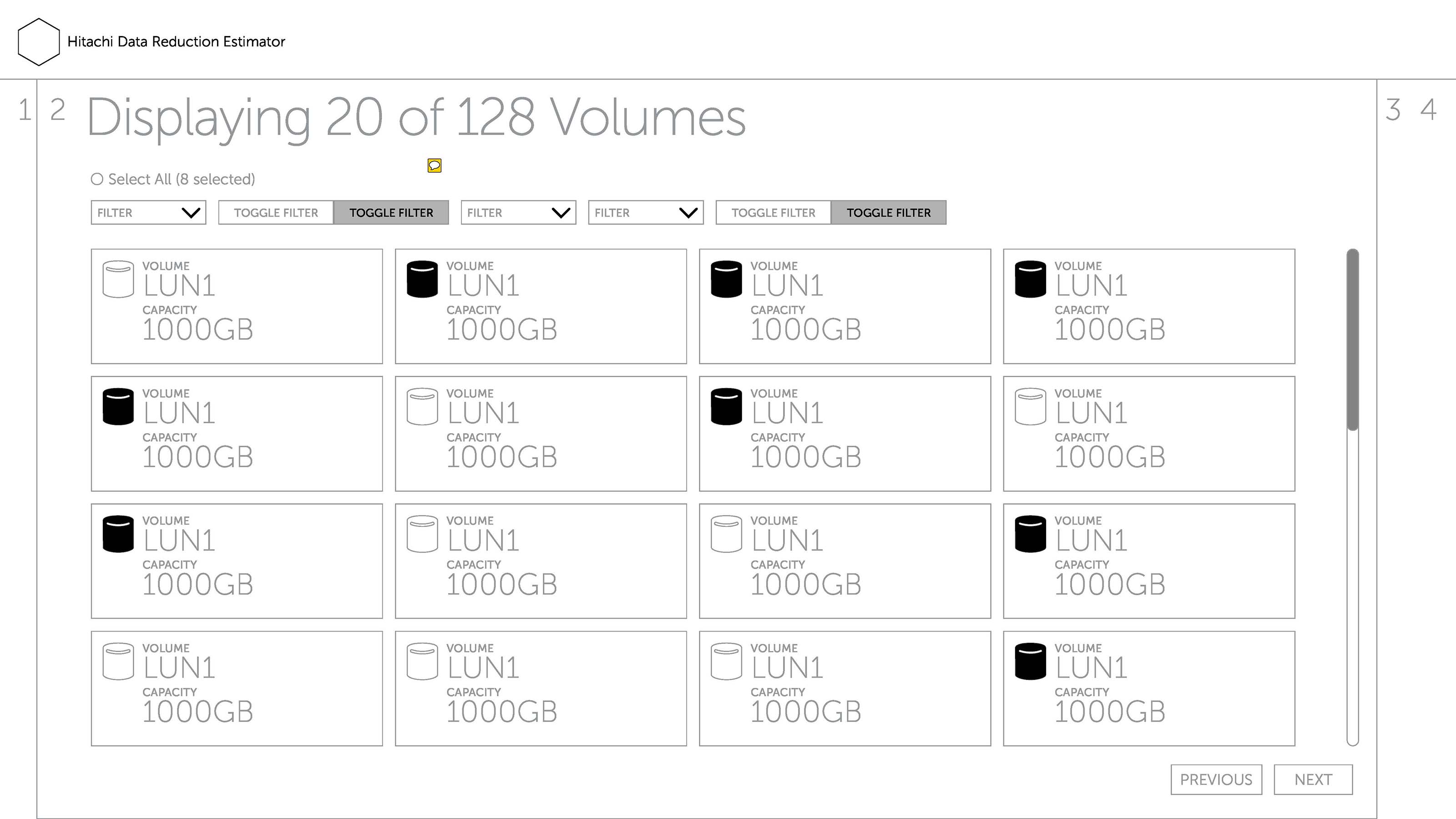 a wireframe of a resource inventory