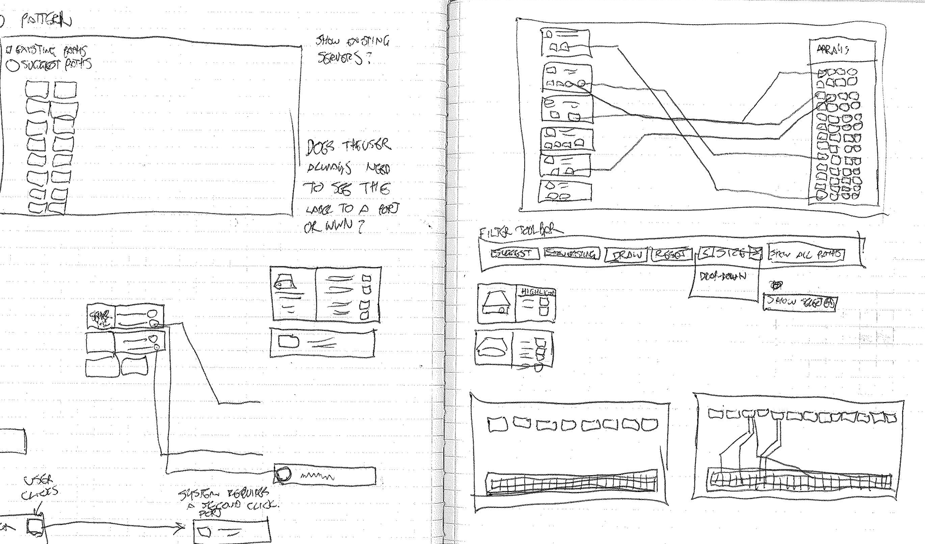 graph paper ui sketches