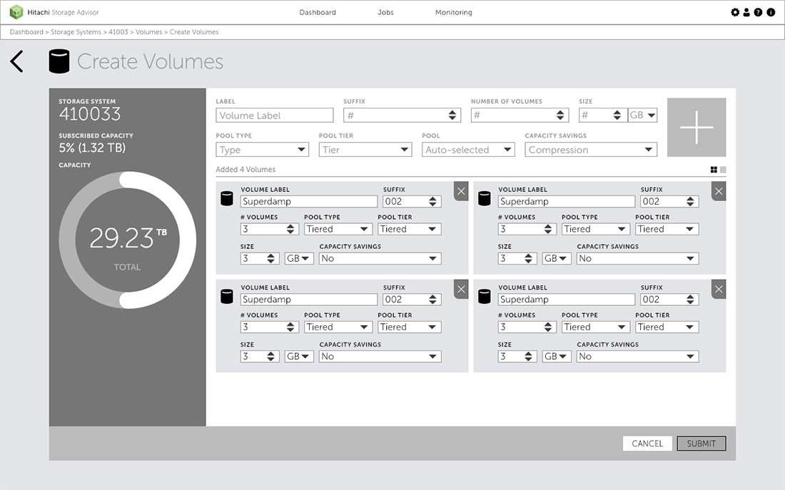 wireframe of the dashboard
